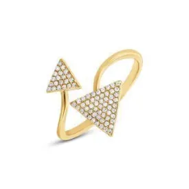 0.21ct 14k Yellow Gold Diamond Triangle Lady's Ring