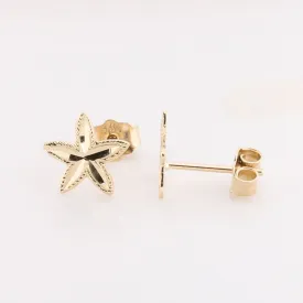 14K Yellow Gold Starfish Post Earrings