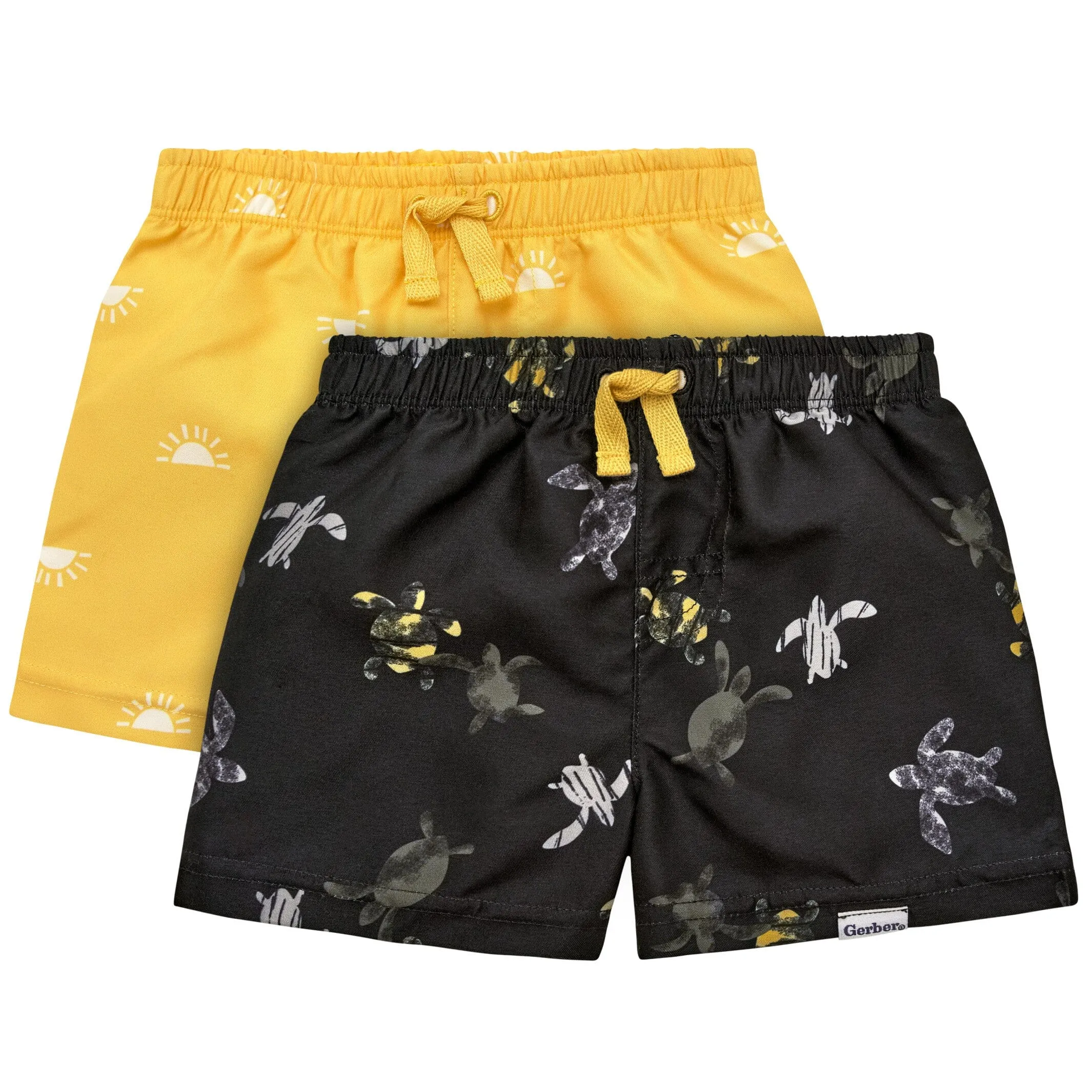 2-Pack Baby & Toddler Boys UPF 50  Turtles & Suns Swim Trunks