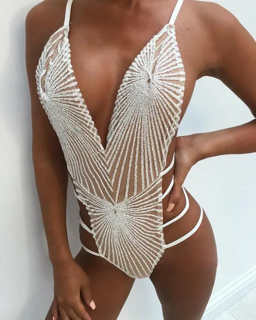 2021 Summer New Women Swimwear One-Piece Swimsuit Straps Backless Monokini Push Up Bikini Sizes S - XL