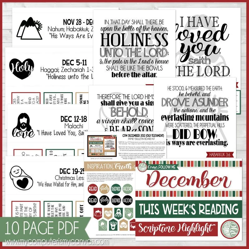 2022 CFM Old Testament Family Bulletin Board Kit {DECEMBER} PRINTABLE