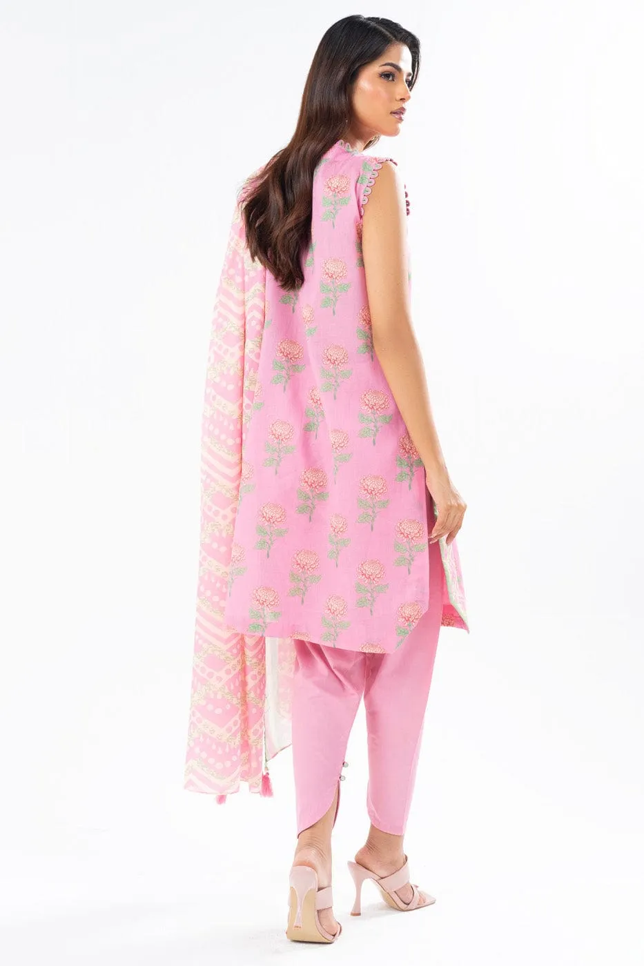 3 Pc Printed Lawn Suit With Printed Lawn Dupatta