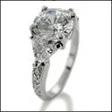 3 Stone 2.75 Ct Round Trillion Pave Cubic Zirconia Cz Ring