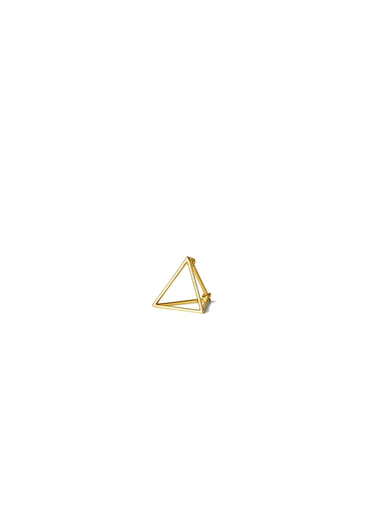 3D Triangle Earring 15mm, Single