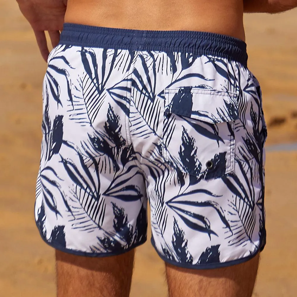 4.5 Inch Inseam Vintage Ink Painting Swim Trunks