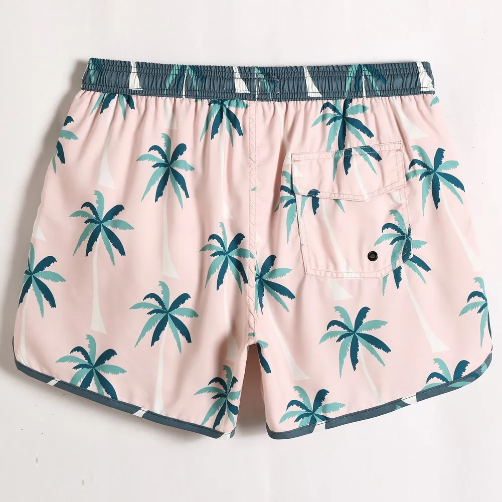 4.5 Inch Inseam Vintage Pink Coconut Swim Trunks