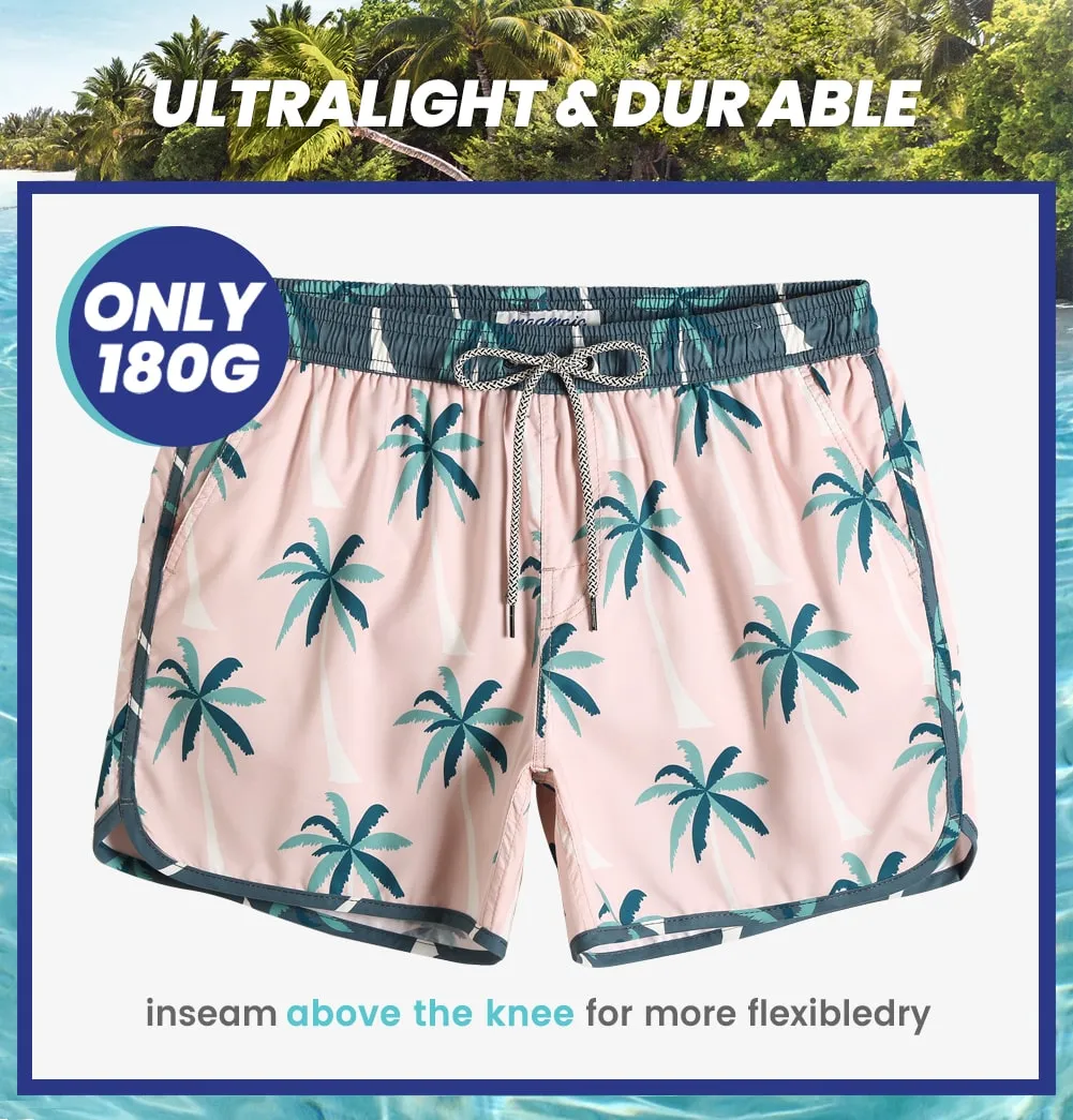 4.5 Inch Inseam Vintage Pink Coconut Swim Trunks