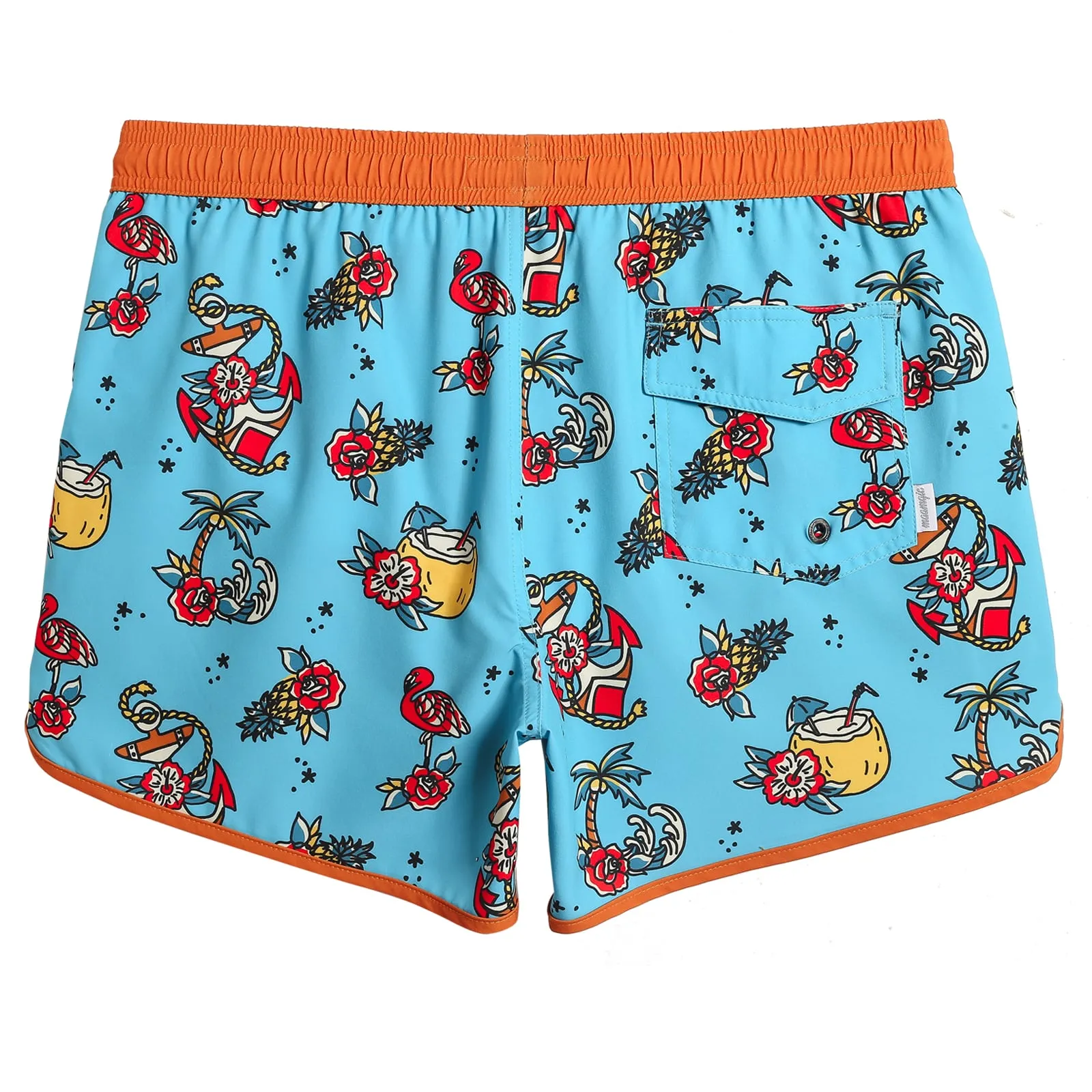 4.5 Inch Inseam Vintage Stretch Flower Holiday Swim Trunks