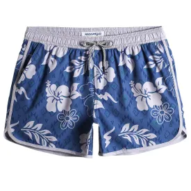 4.5 Inch Inseam Vintage Stretch Icy Floral Swim Trunks