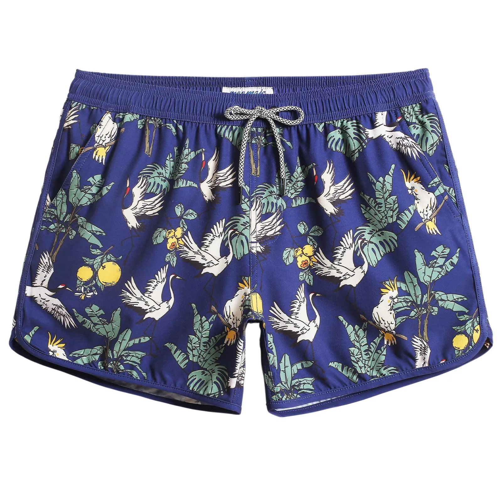 4.5 Inch Inseam Vintage Stretch Navy Crane Swim Trunks