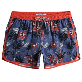 4.5 Inch Inseam Vintage Stretch Night Elf Flower Swim Trunks