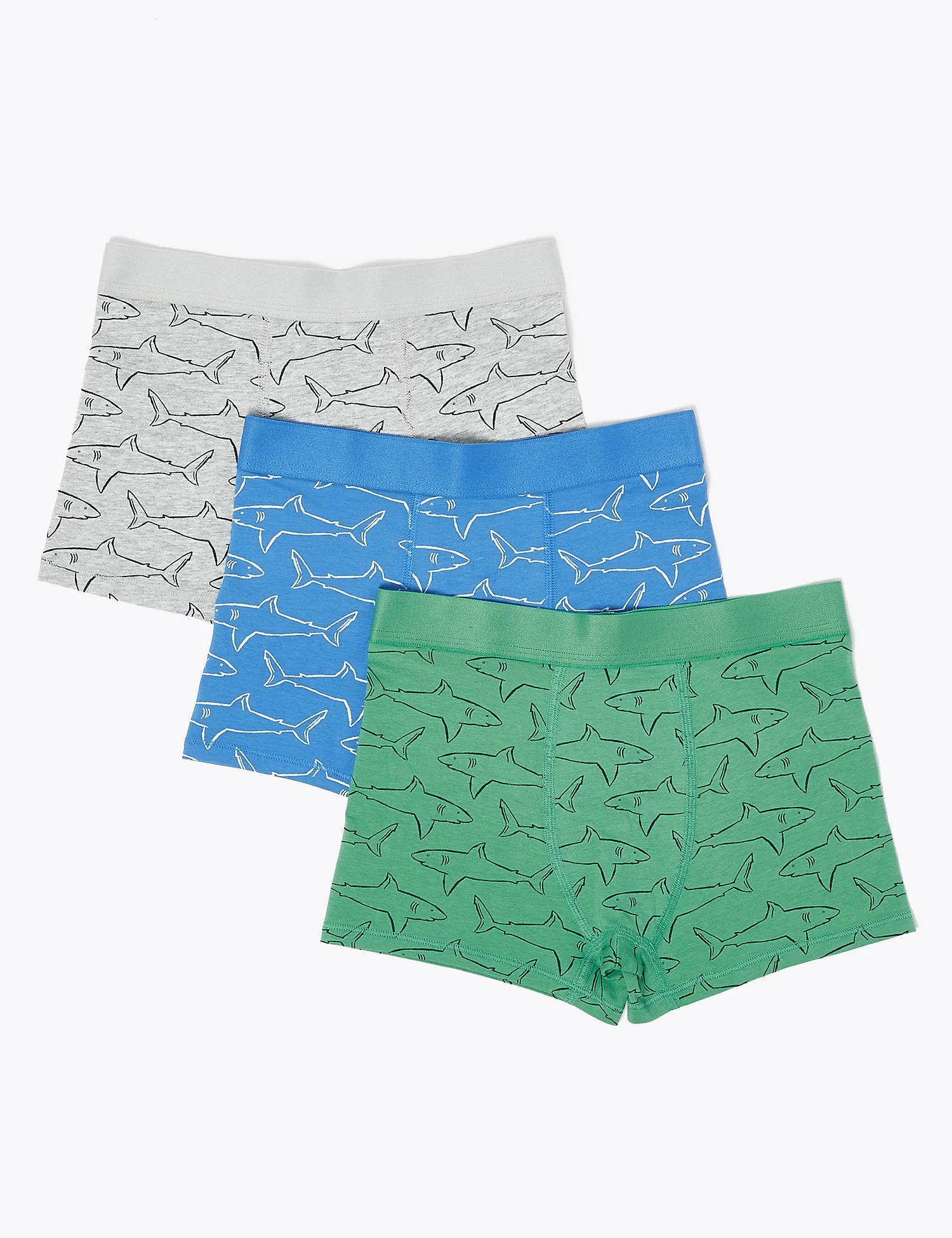 5 Pack Cotton with Stretch Shark Trunks