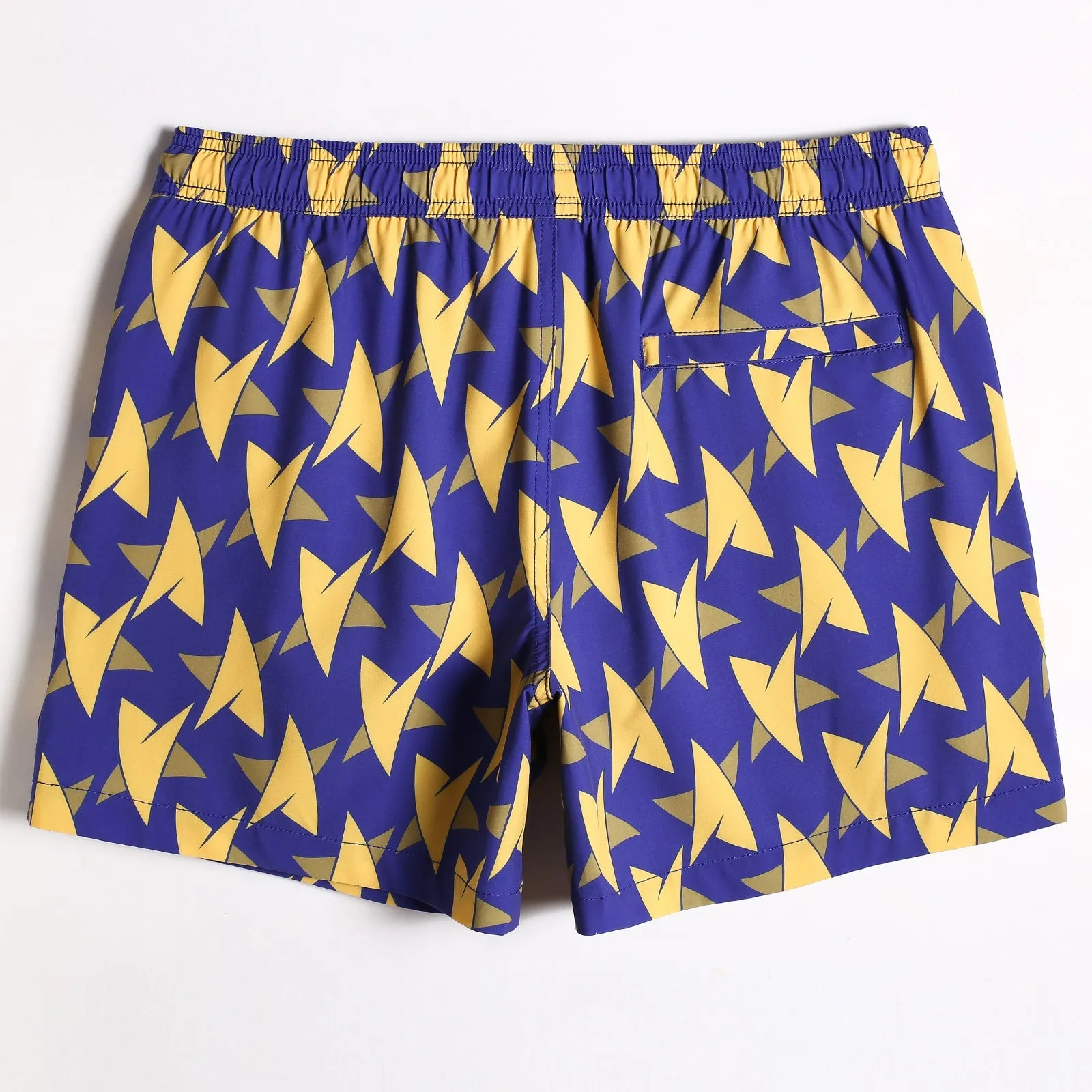 5.5 Inch Inseam Stretch Blue Star Swim Trunks