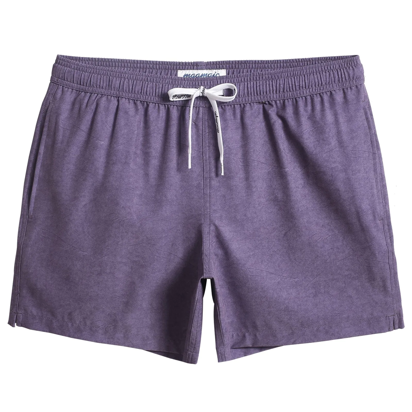 5.5 Inch Inseam Stretch Solid Purple Swim Trunks