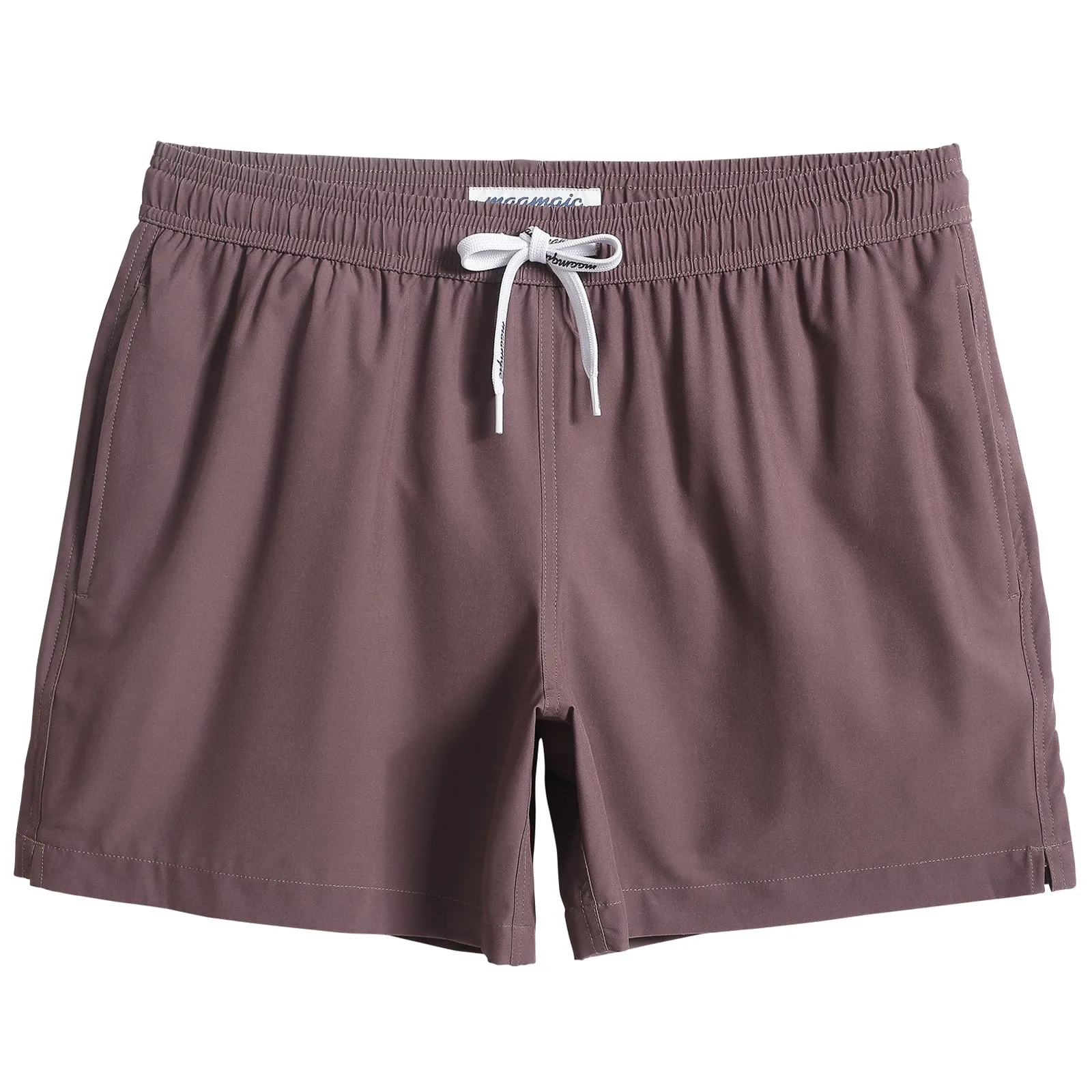 5.5 Inch Inseam Stretch Solid Wine Swim Trunks