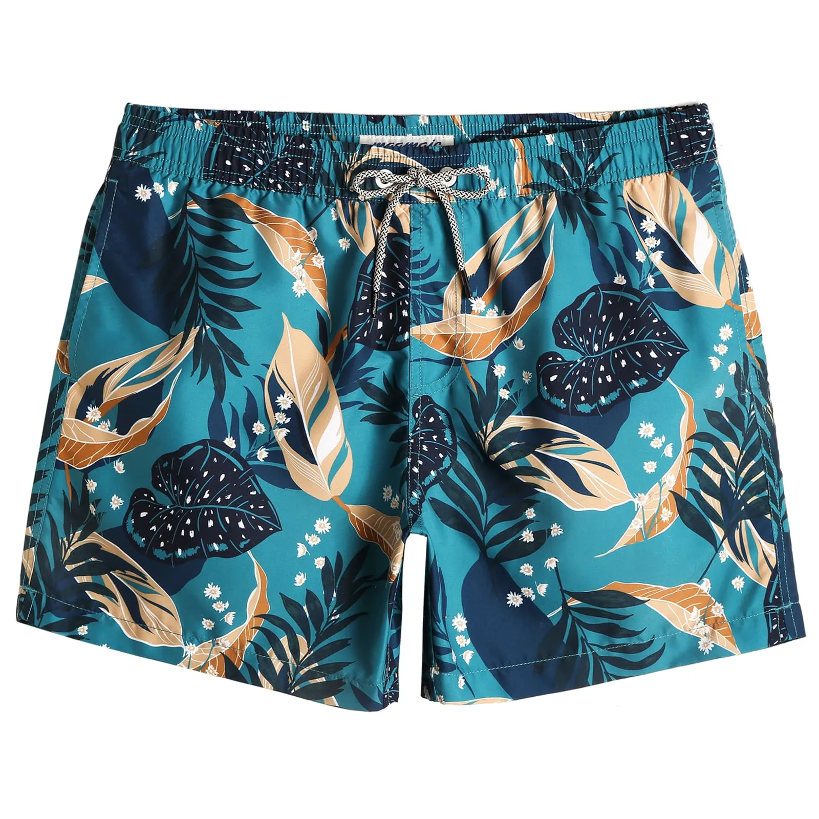 5.5 Inch Inseam Tropical Forest Swim Trunks