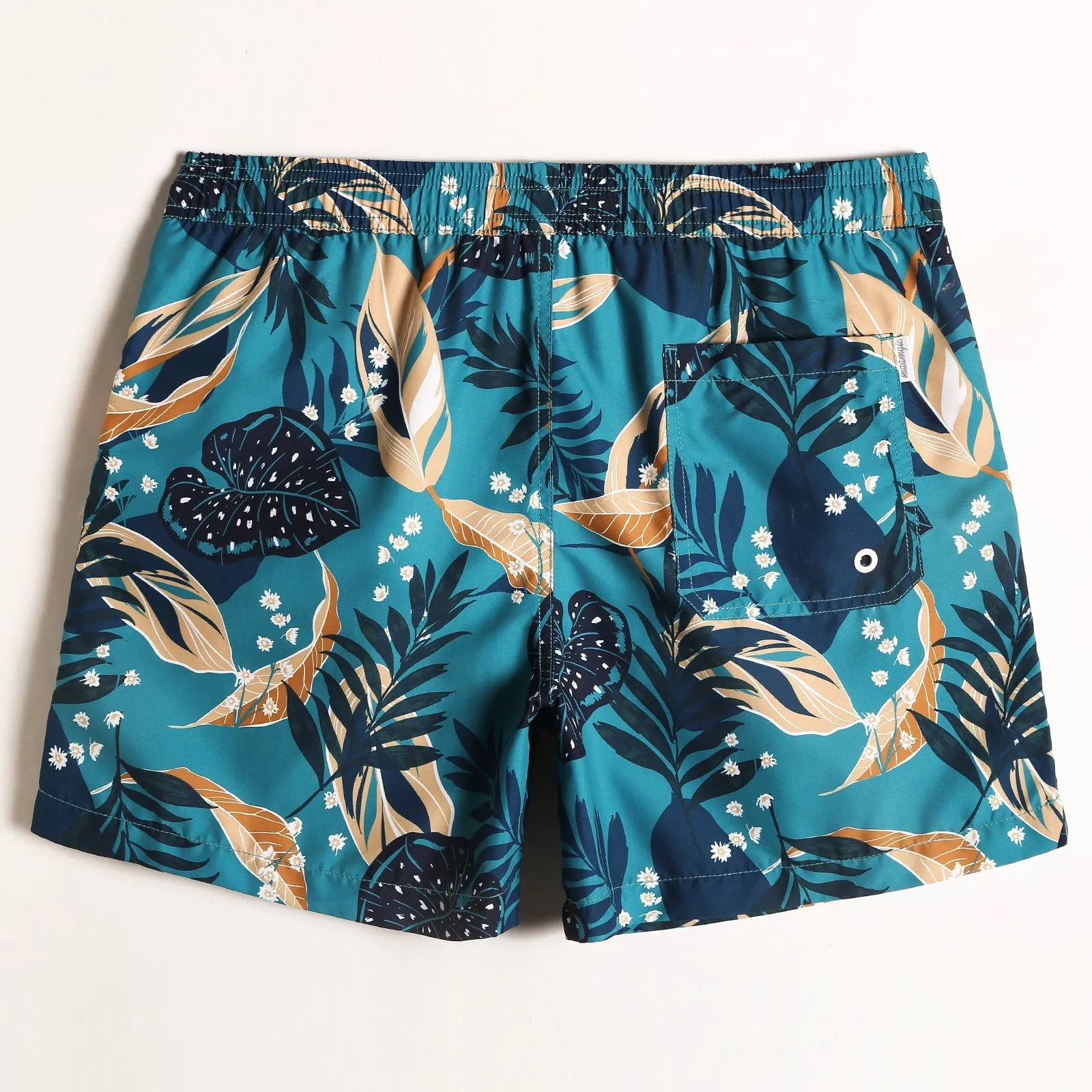 5.5 Inch Inseam Tropical Forest Swim Trunks