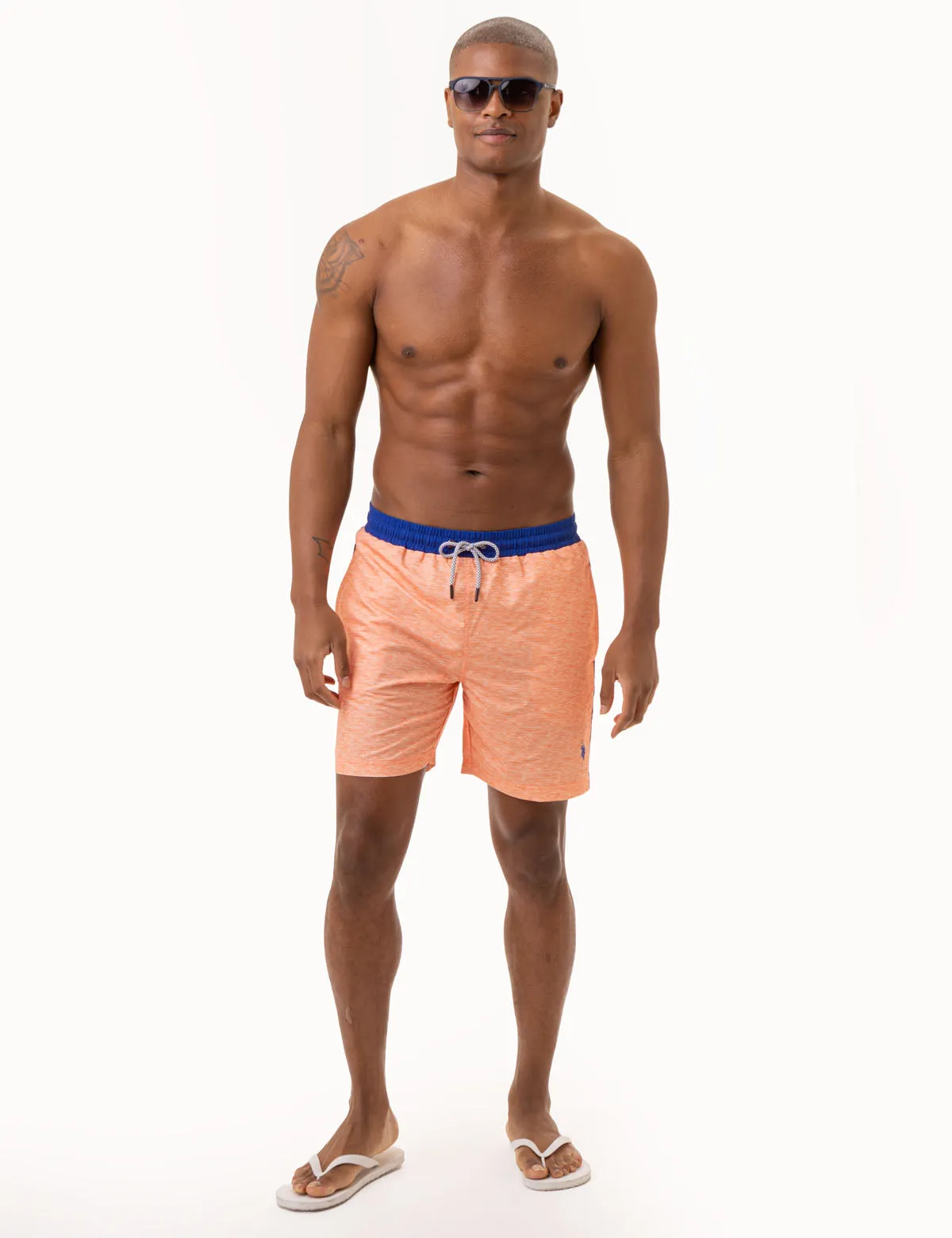 7 HEATHER CONTRAST SWIM TRUNKS