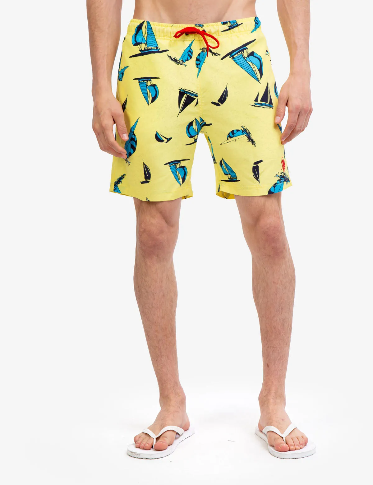 7" SAILBOAT PRINT SWIM TRUNKS