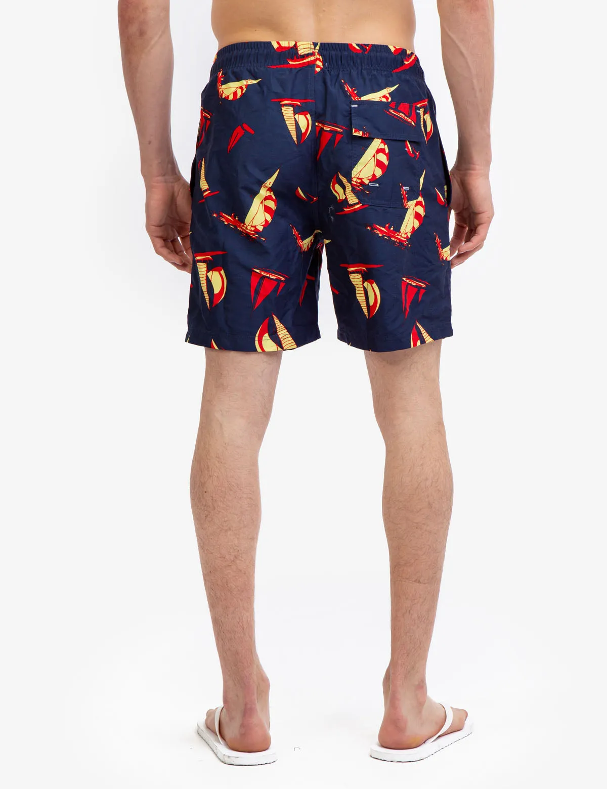 7" SAILBOAT PRINT SWIM TRUNKS