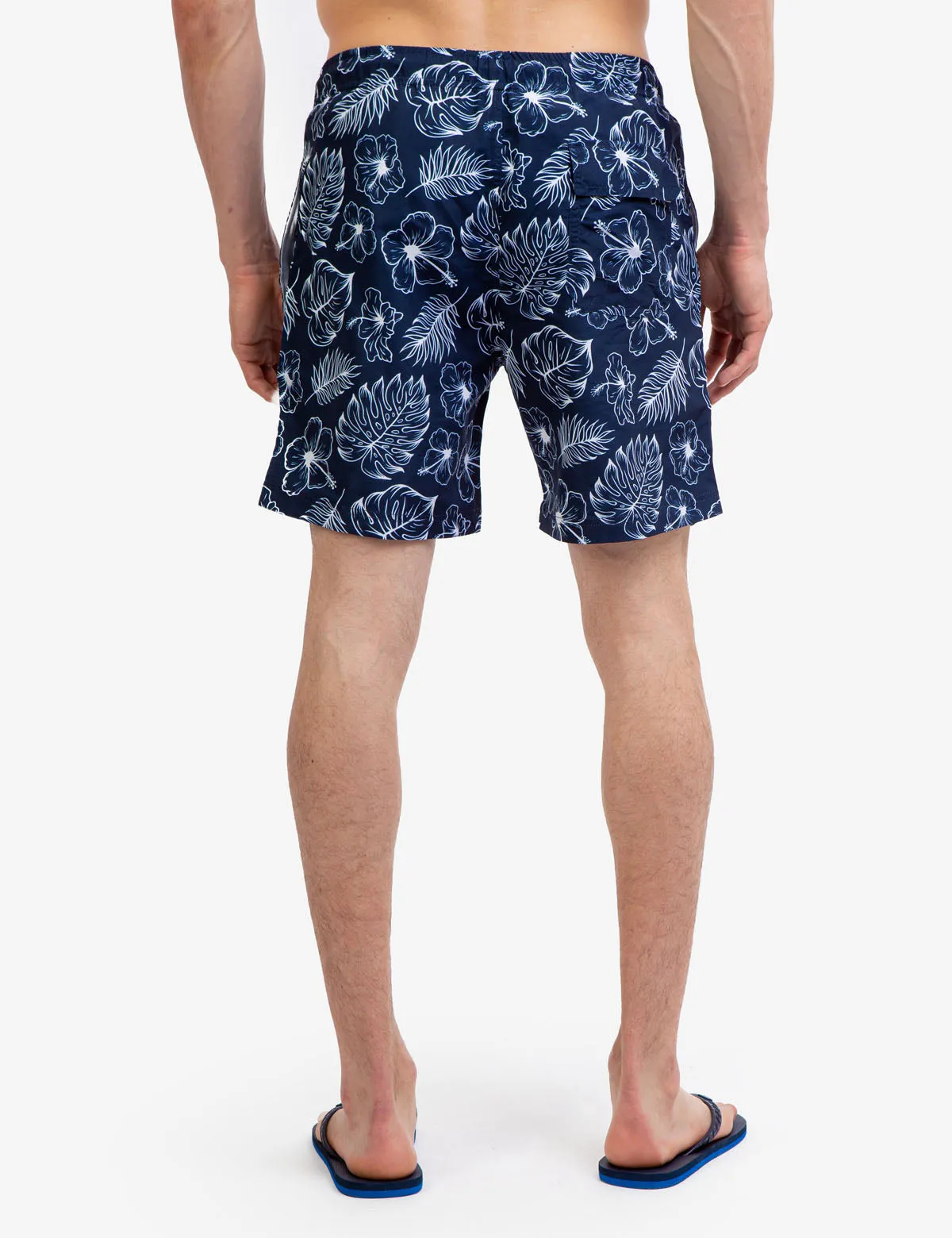 7" TROPICAL PRINT SWIM TRUNKS