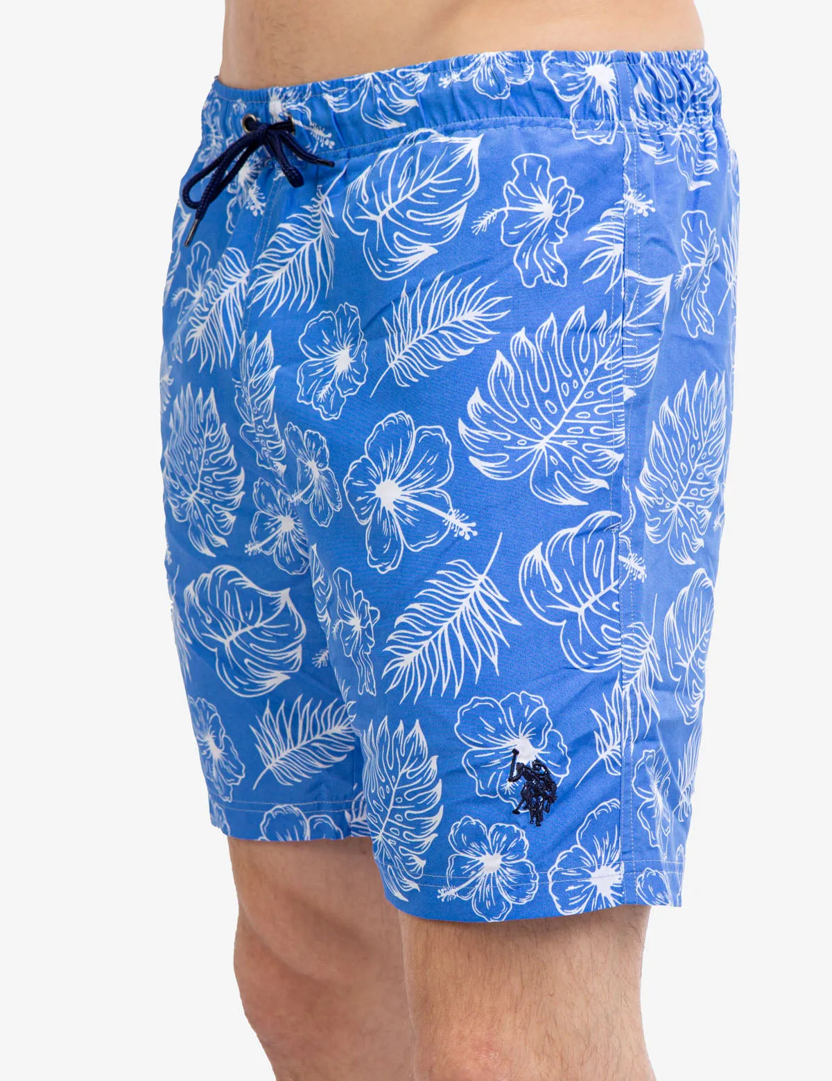 7" TROPICAL PRINT SWIM TRUNKS