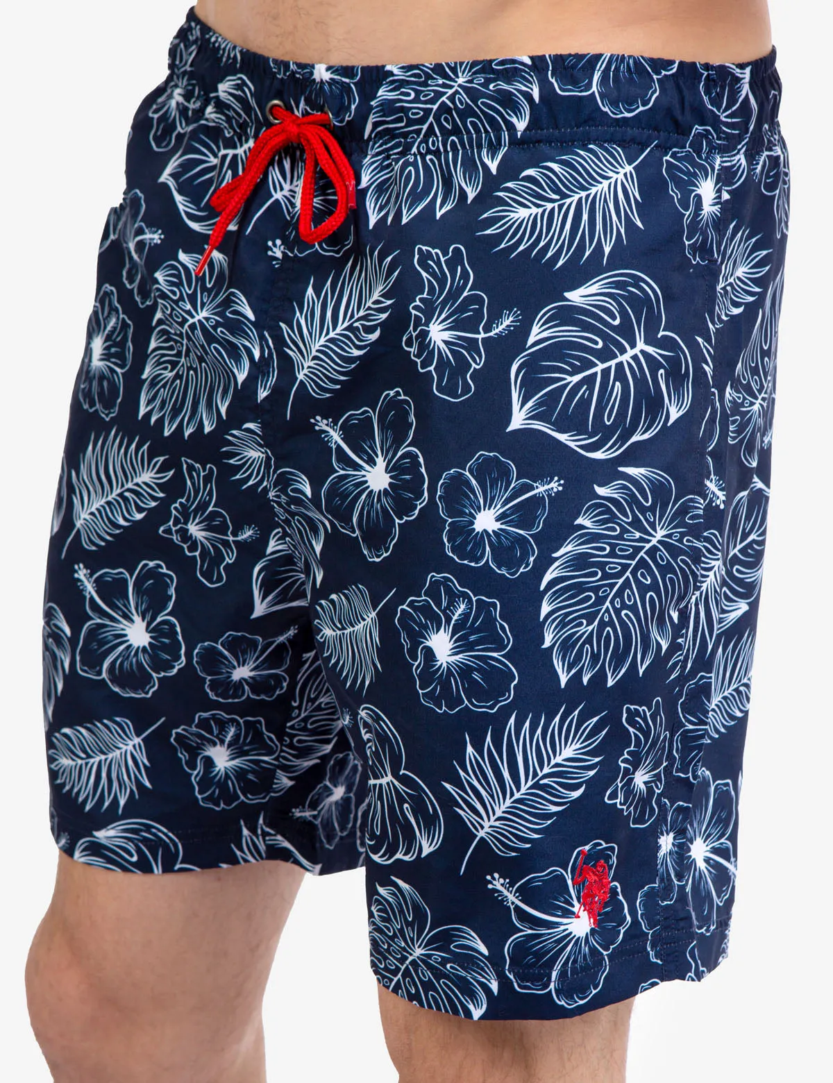 7" TROPICAL PRINT SWIM TRUNKS