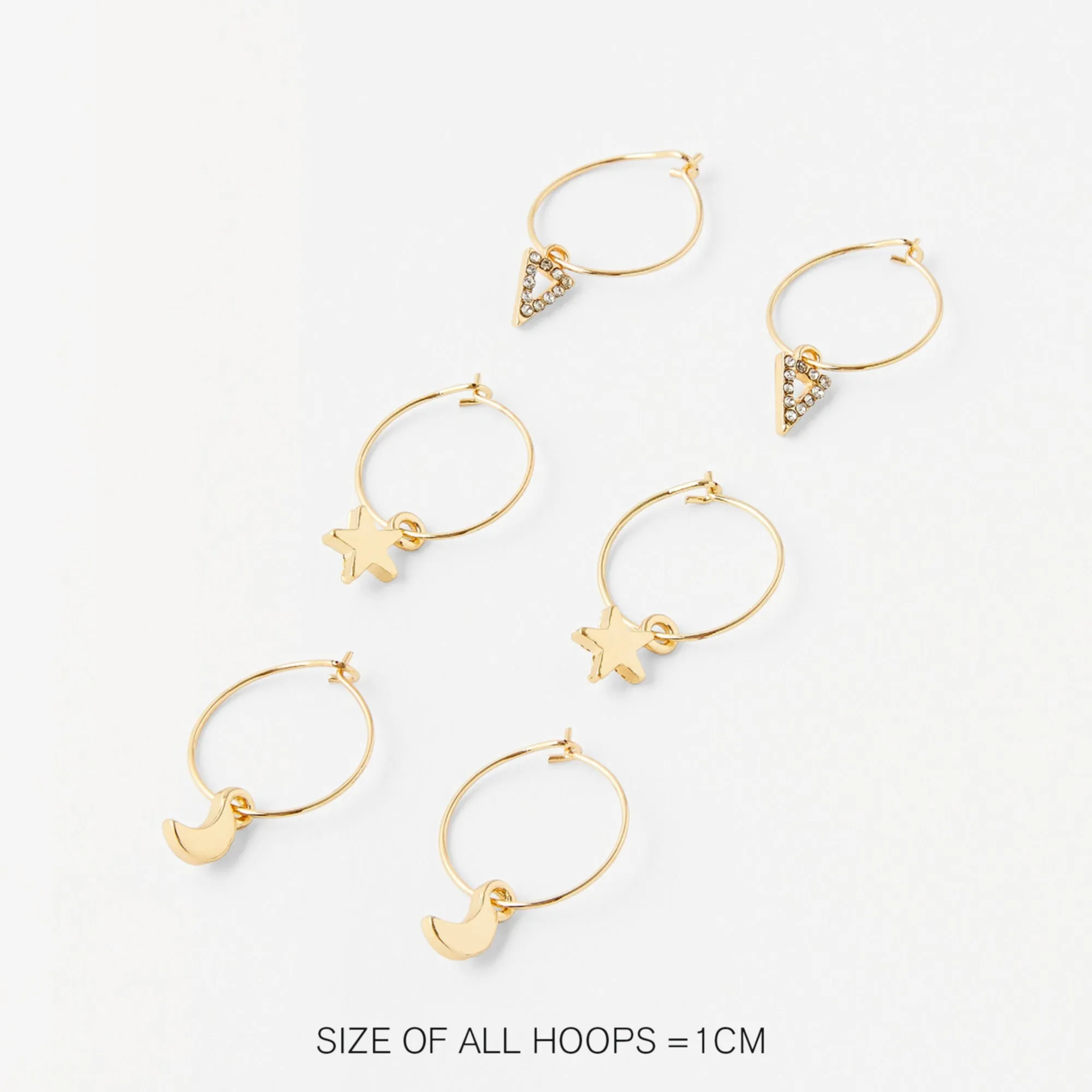 Accessorize London 3 X Celestial Hoops