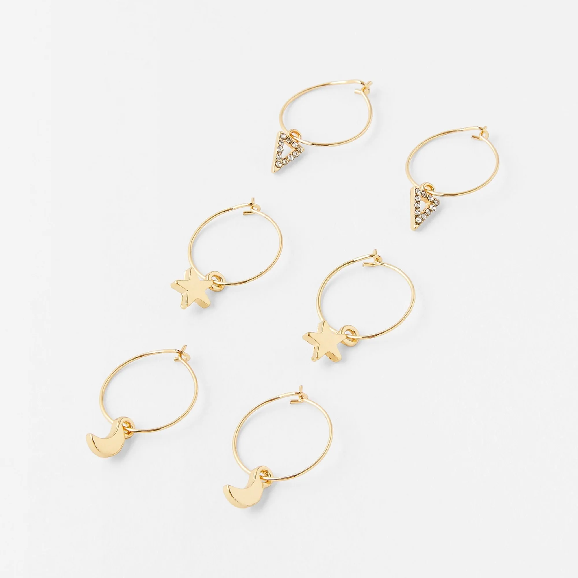 Accessorize London 3 X Celestial Hoops