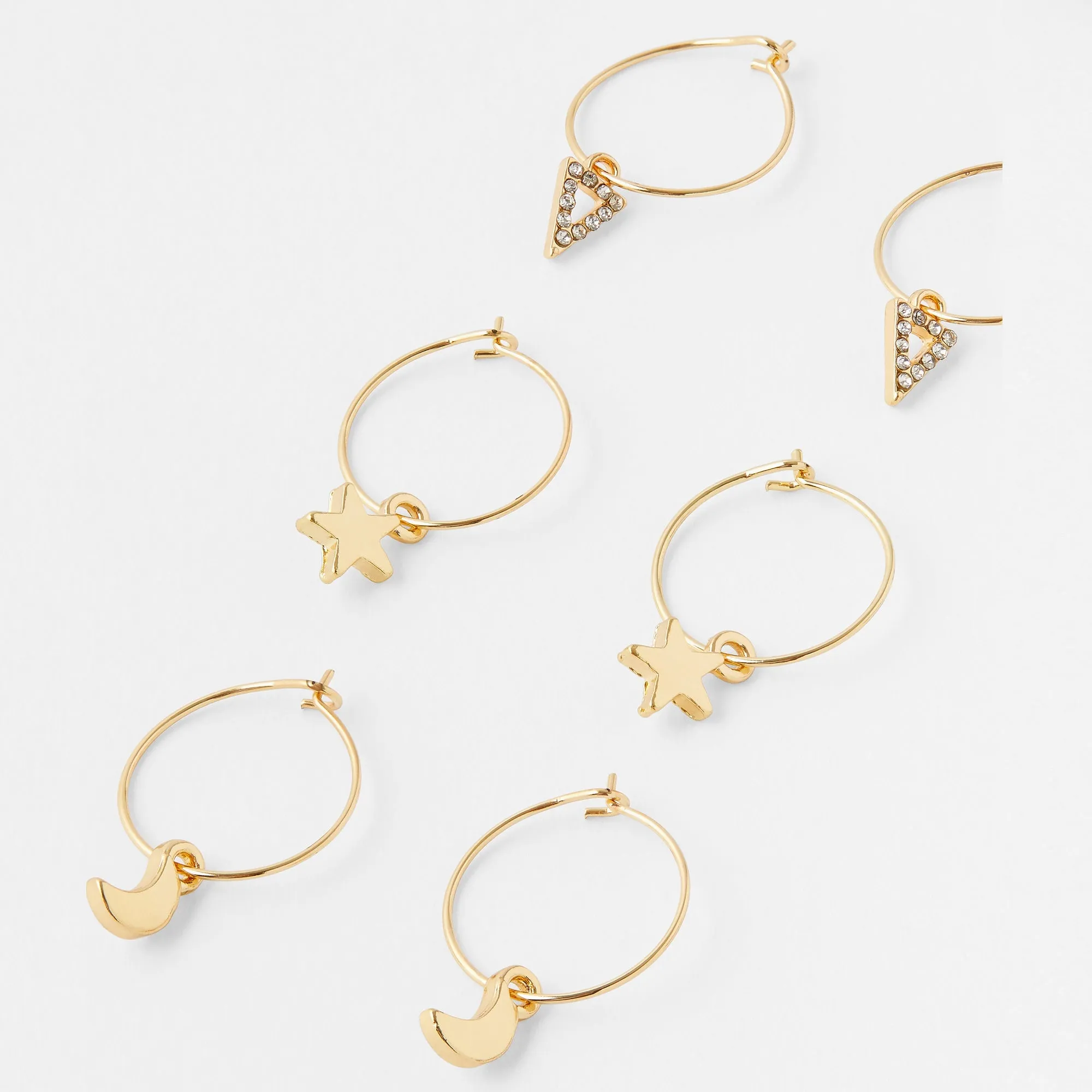 Accessorize London 3 X Celestial Hoops