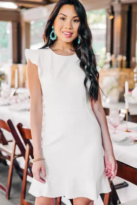 All My Life White Ruffled Dress