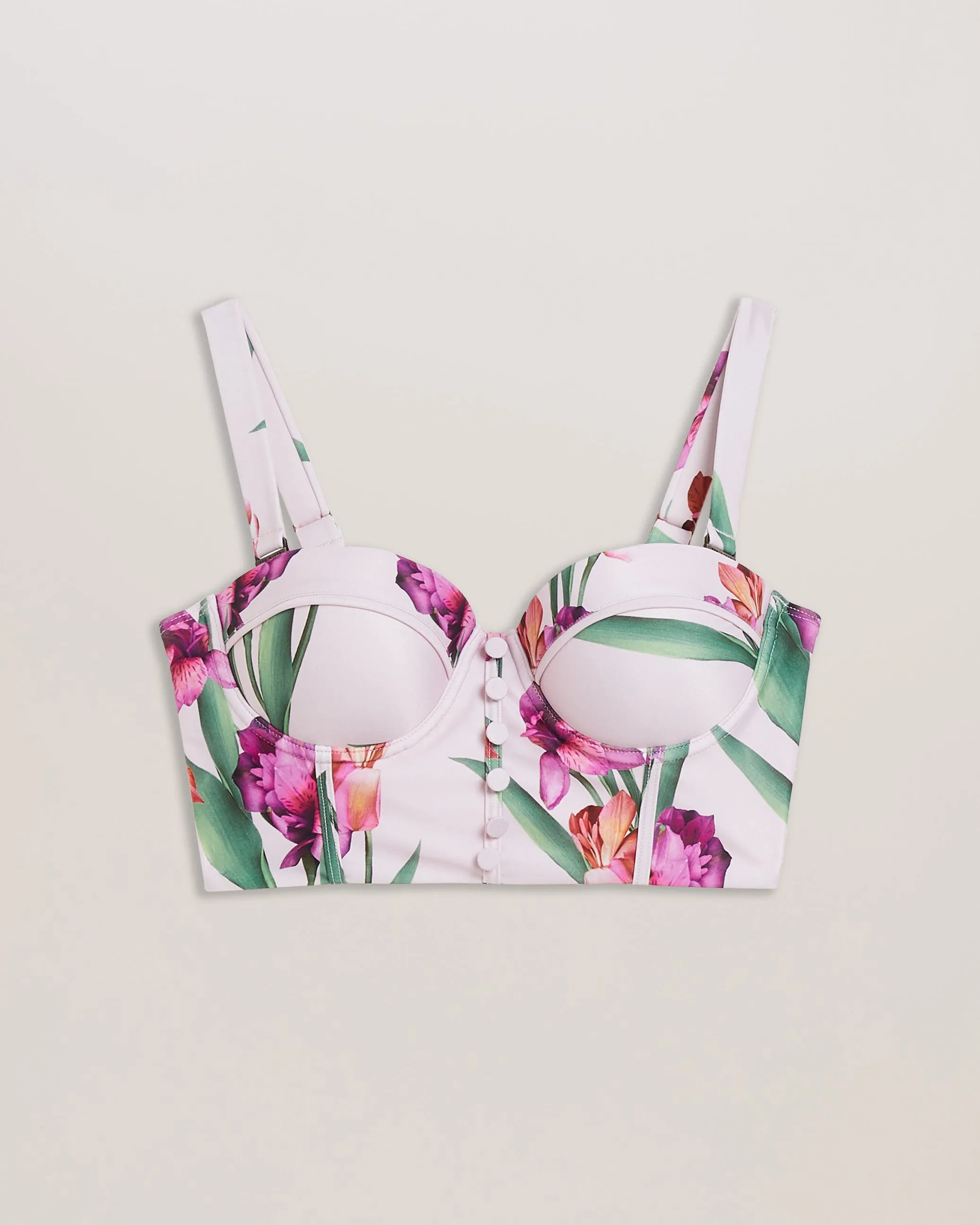 Allynaa Longline Cupped Bikini Top Lt-Pink