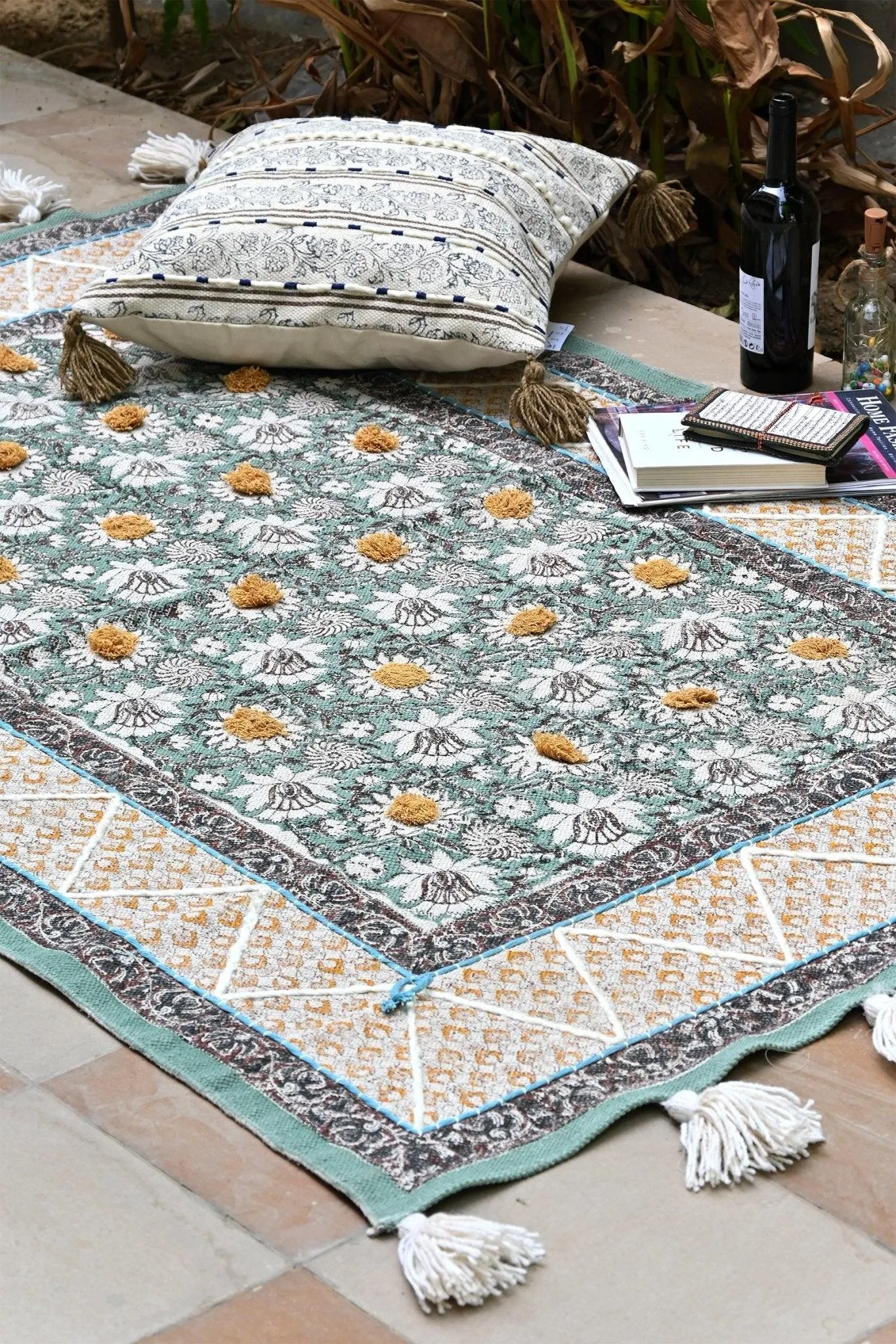 ANANTA - BLOCK PRINTED COTTON RUG