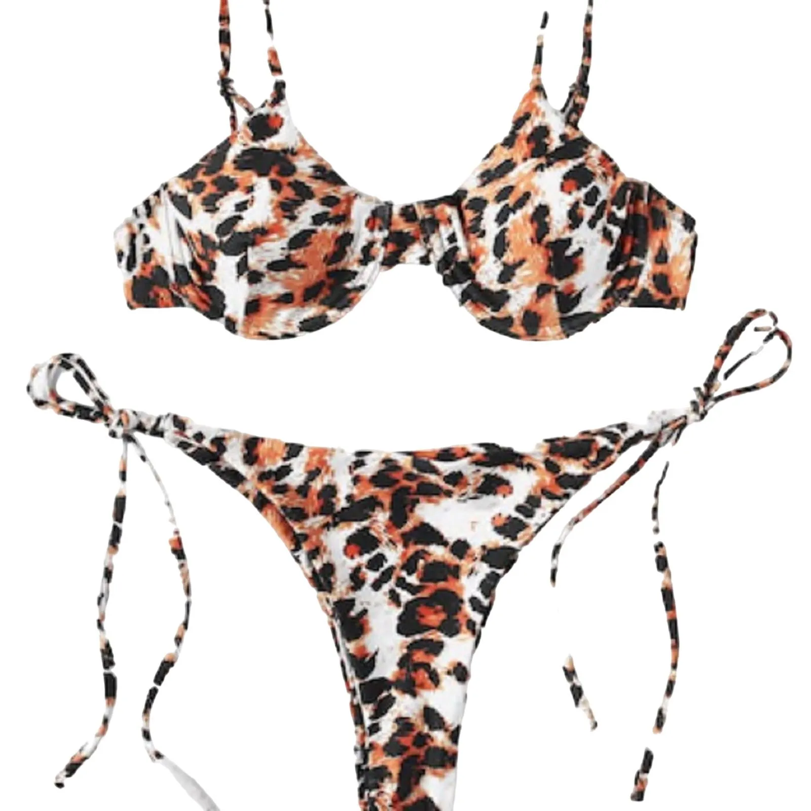 Animal Print Tie 2 Piece Bikini Size Medium NWOT