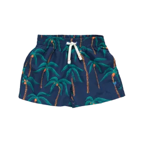 Baby Boys Swim Trunk - Navy Palm Trees