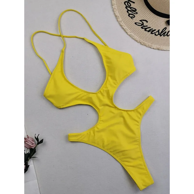 Bahamas Hollow Out One Piece Swimsuit