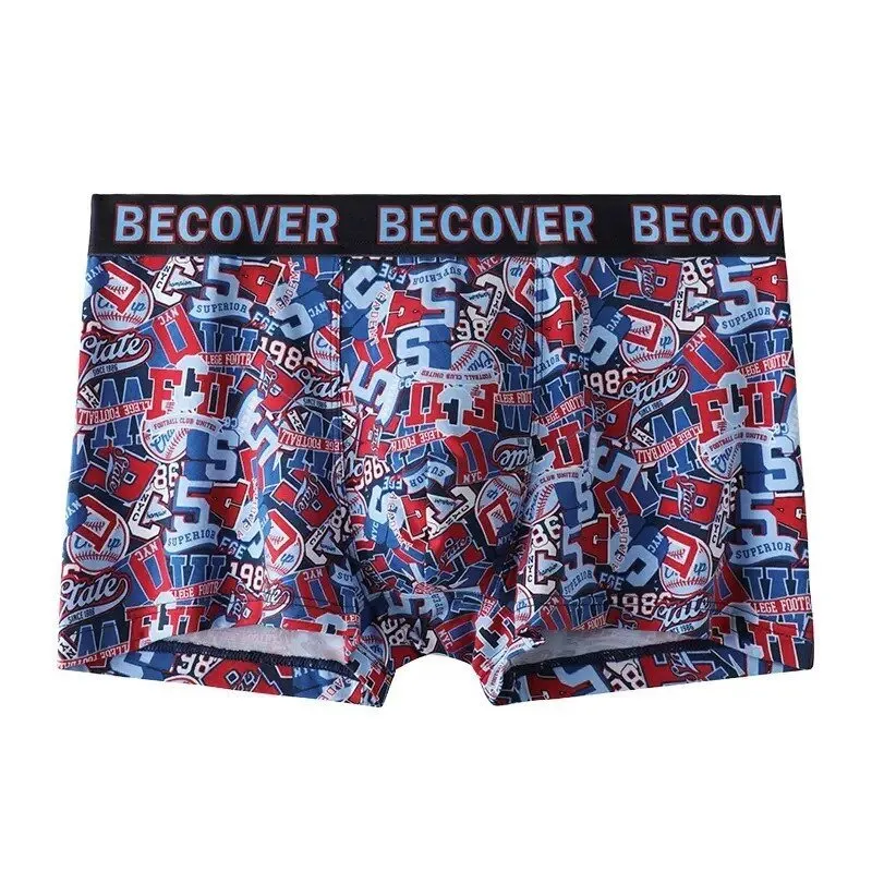 BECOVER Collection - Men's Cotton Modal Printed Mid-Rise Trunks