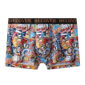 BECOVER Collection - Men's Cotton Modal Printed Mid-Rise Trunks