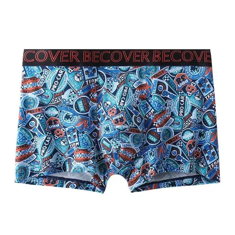 BECOVER Collection - Men's Cotton Modal Printed Mid-Rise Trunks