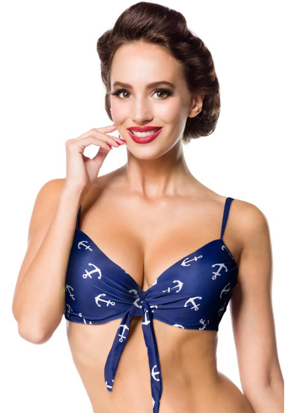 Belsira Summer Anchor Bikini Top Blue