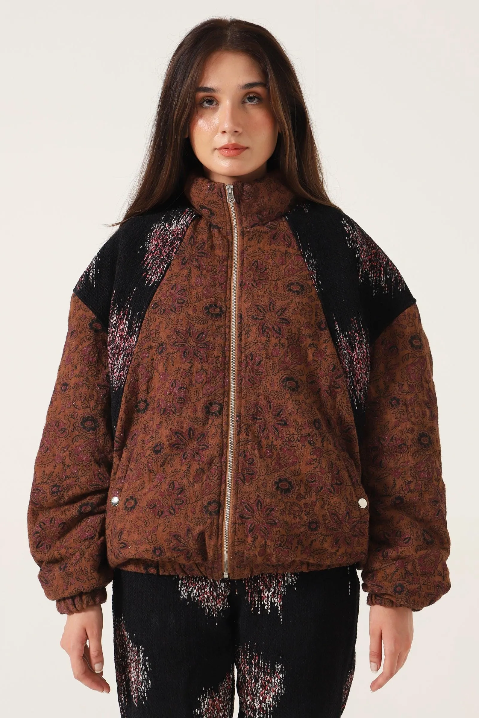 BLOCK PRINTED PUFFER JACKET