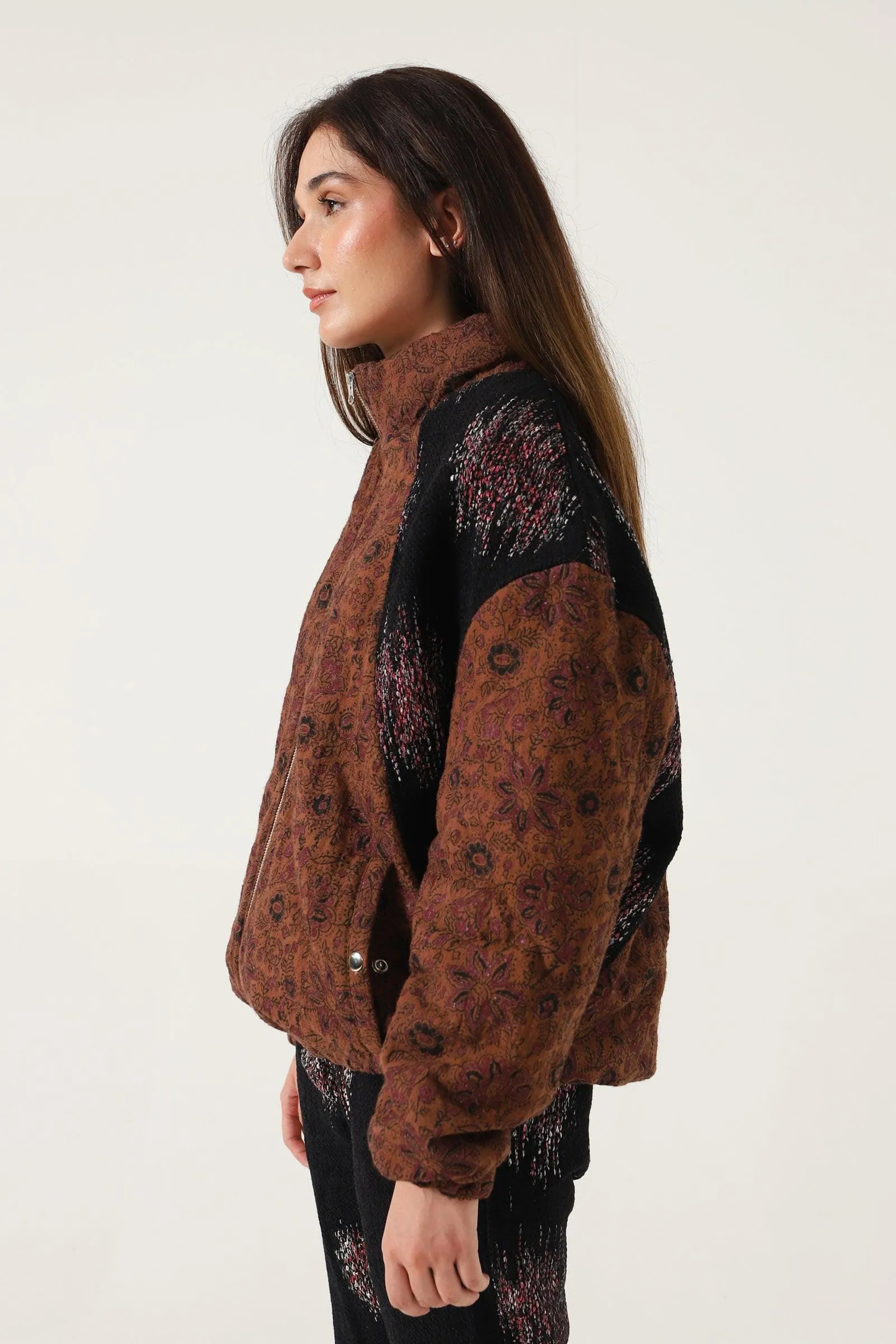 BLOCK PRINTED PUFFER JACKET