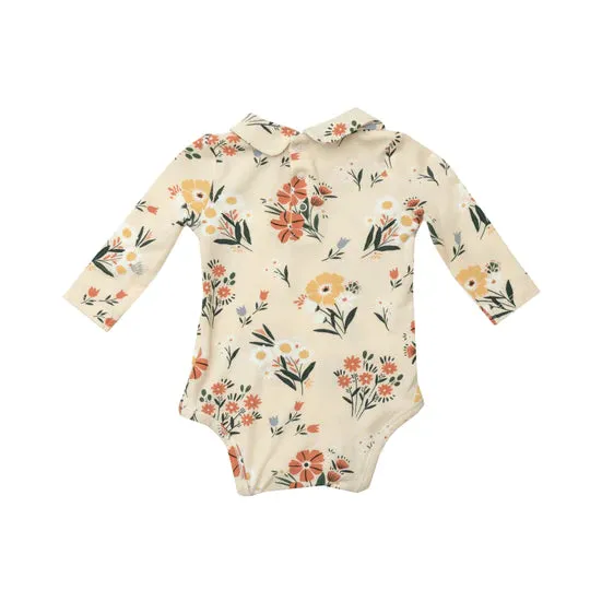 Body Suit, Peter Pan Collar-Garden Floral