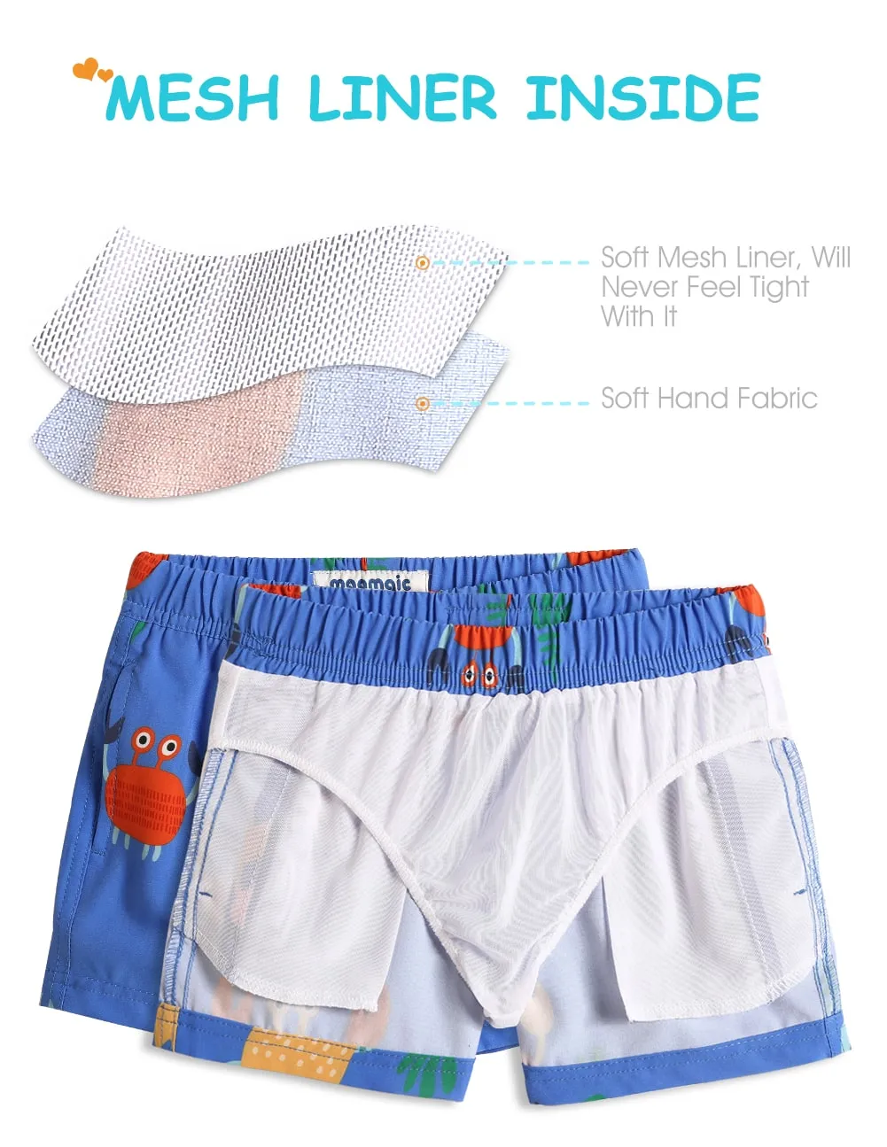 Boys Crab Stretch Swim Trunks