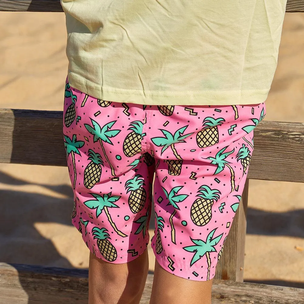 Boys Cute Pink Pineapple Swim Trunk