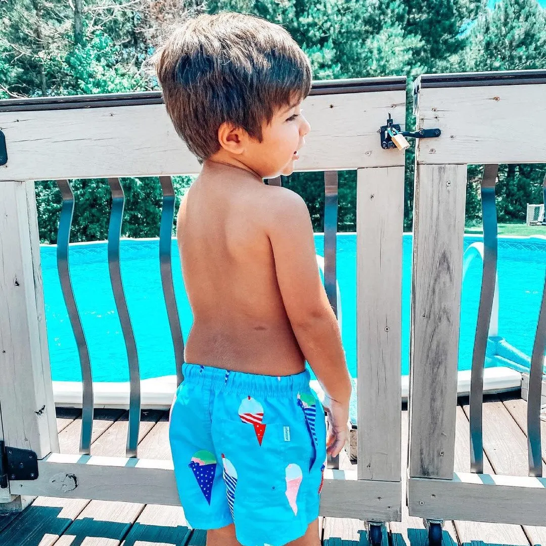 Boys Ice-cream Printed Swim Trunks