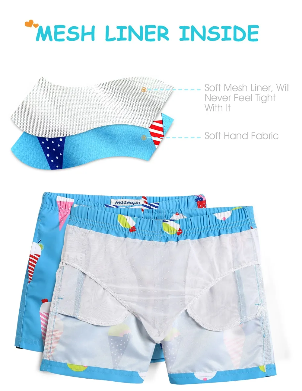 Boys Ice-cream Printed Swim Trunks