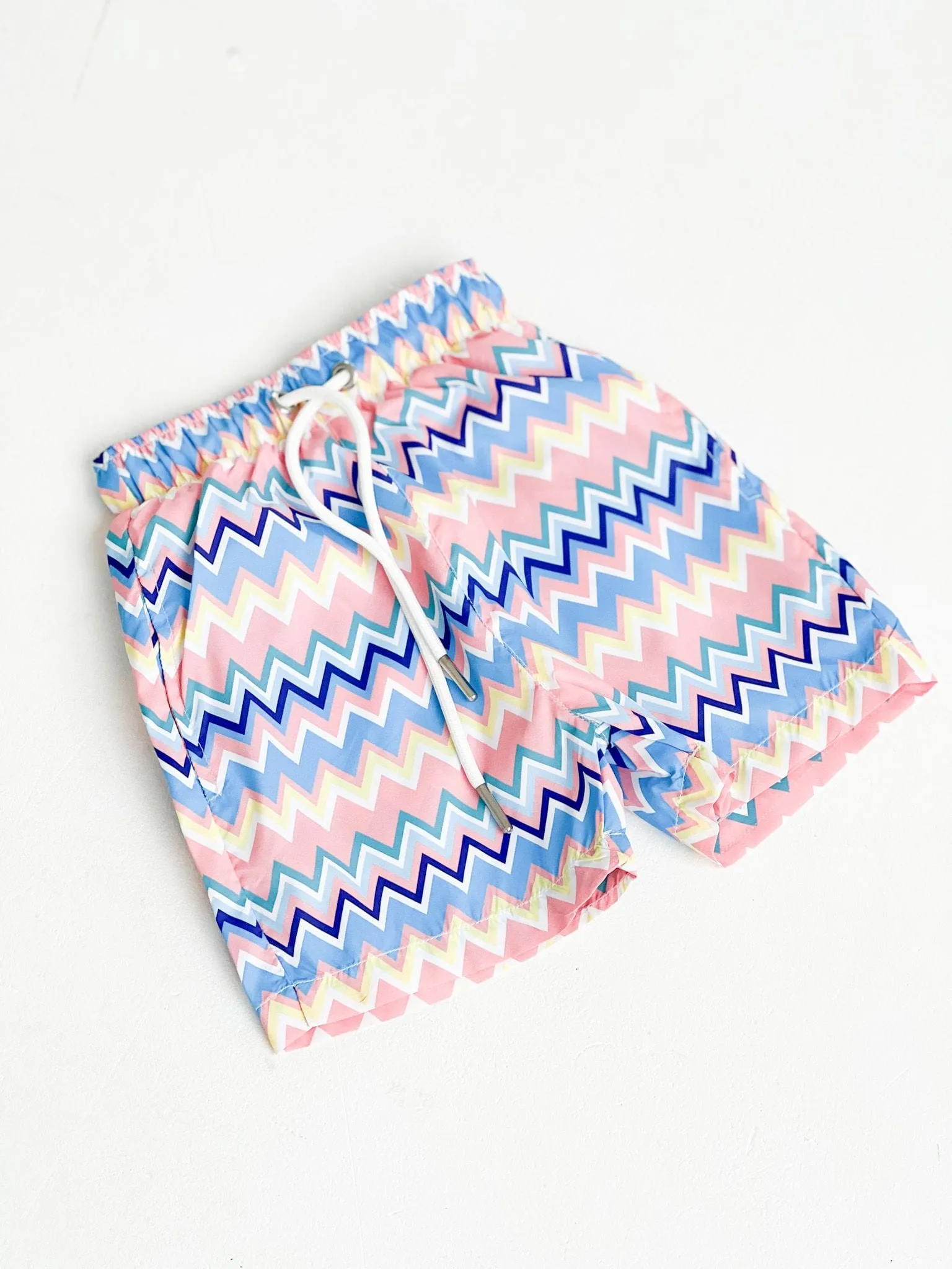 Boys Navy Zig Zag Swimshorts