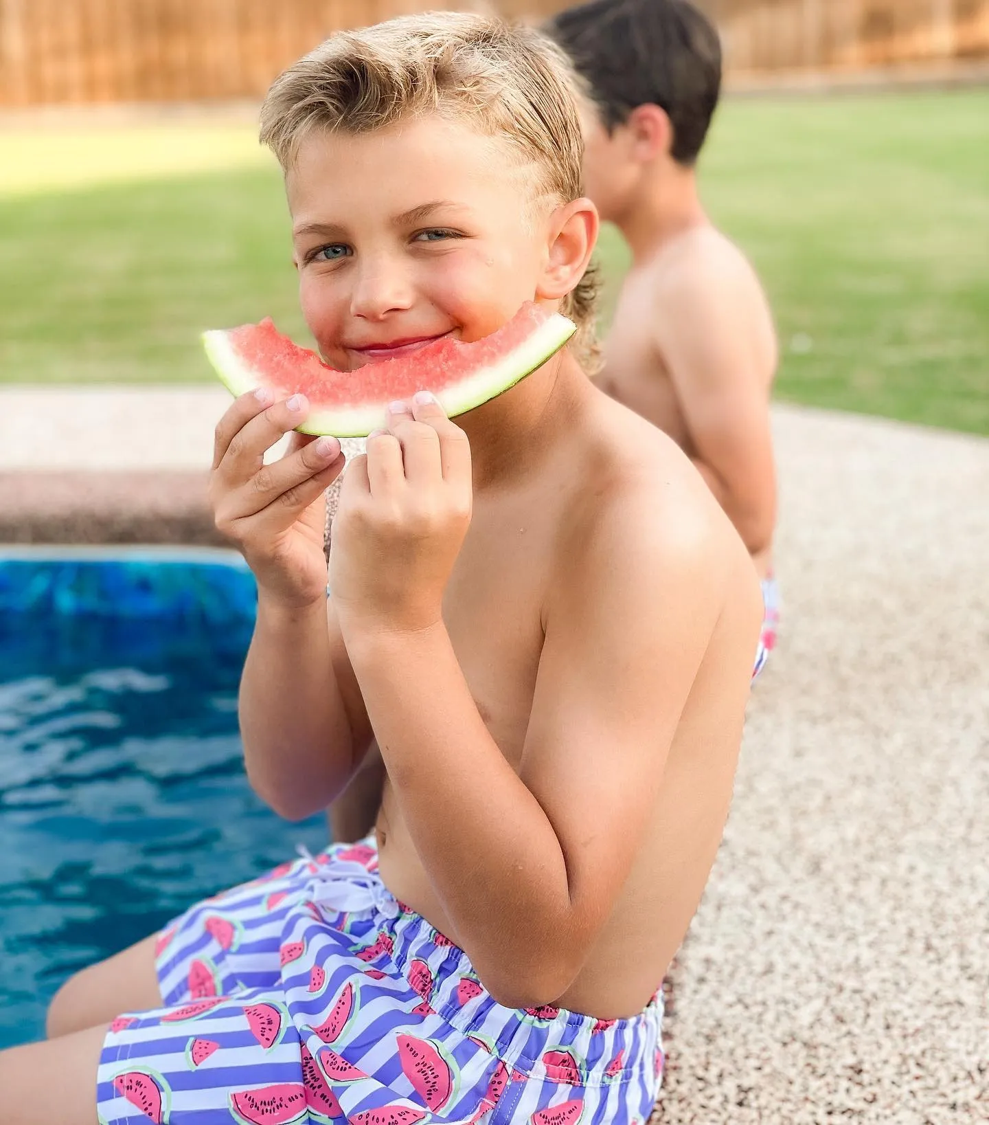 Boys Watermelon Stretch Swim Trunks