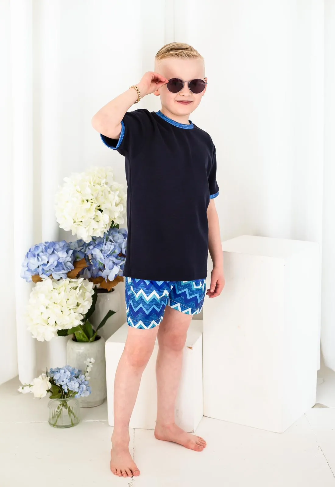 Boys Zig Zag Print Swimshorts